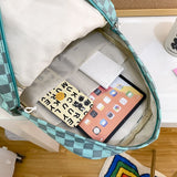 Weiyinxing Plaid School Bag Trendy Female Laptop College Backpack Ladies Lattice Book Bags Fashion Women Cute Harajuku Backpack Kawaii