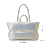 Weiyinxing Large Tote Padded Handbags Designer Quilted Women Shoulder Bags Luxury Nylon Down Cotton Crossbody Bag Winter Purse 2024