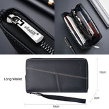 Weiyinxing Men's Long Zipper Wallet High Quality Pu Leather Wallet for Men RFID Blocking Business Clutch Bag Credit Card Holder Purse Man