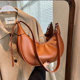 Weiyinxing Half Moon Hobo Bags For Women 2024 Latest Luxury Designer Handbag Soft PU Leather Pure Color Shoulder Crossbody Armpit Bag