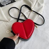 Weiyinxing colors Pu Leather Crossbody Bag Women Handbag Cute Ladies Heart Shaped Shoulder Bag Love Clutch Purse Fashion Small Tote Bag