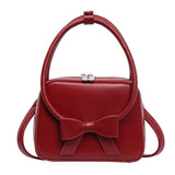 Weiyinxing Pu Leather Small Crossbody Bag for Women 2024 Korean Fashion Bow Design Handbags and Purses Female Shoulder Bag