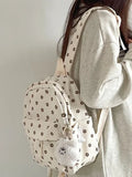 Weiyinxing Japanese Sweet Floral Print Backpack Casual Y2k Aesthetic Preppy Schoolbags Women Kawaii All Match Backpacks for Students