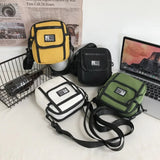 Weiyinxing Men Women Student Canvas Shoulder Bag Street Small Messenger Bag for Student Korean Harajuku Unisex Crossbody Bags Phone Purses