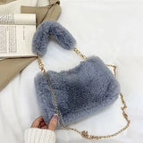 Weiyinxing Fashion Women Plush Tote Handbag Casual Fuzzy Crossbody Bag Versatile Fluffy Shoulder Bag Soft Cute Fall Winter Female Purse