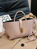 Weiyinxing Soft Leather Handbags for Women 2024 Spring Summer Large Capacity Commuter Bucket Bags Fashion 2-Piece Composite Bag