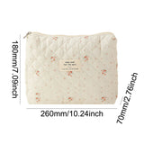 Weiyinxing Women's Aesthetic Makeup Bag Quilted Cotton Toiletry Organizer Ladies Printed Cosmetic Pouch Large Capacity Storage Bag