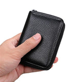 Weiyinxing New Mini Leather 20 Card Wallet Mini Leather Wallet Business Case Purse Holder RFID Blocking Carteira Masculina Porte Carte