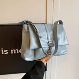 Weiyinxing Trendy Women's Shoulder Bag Korean Fashion Flap Design Soft Leather Small Square Bag Simple Casual Large Capacity Handbag