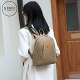 Weiyinxing Canvas Backpack Women Solid Color Rucksack Small Casual Ladies Travel Bag Backpacks for Teenage Girls