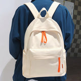 Weiyinxing Girl Boy Brown Nylon School Bag Women Solid Color Laptop College Backpack Female Leisure Travel Book Bag Ladies Men Fashion