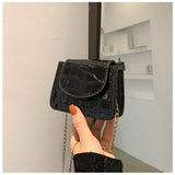Weiyinxing Crossbody Bag Small Square Bag 2023Korean Version Women One Shoulder Handbag Summer New Style Chain Embossed Stone Grain