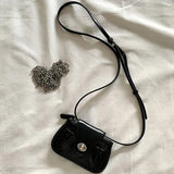 Weiyinxing Shoulder Bag Silver Leather Crossbody Bags Women Lipstick Coin Purse Chic Messenger Bag Handbag Metal Chain Storage Pouch