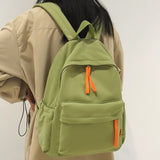 Weiyinxing Girl Boy Brown Nylon School Bag Women Solid Color Laptop College Backpack Female Leisure Travel Book Bag Ladies Men Fashion