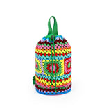 weiyinxing Crochet Barrel Shaped Women Shoulder Bags Knitted Granny Square Backpacks Handmade Woven Handbag Casual Travel Bag 2023