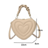 Weiyinxing 2024 Fashion Heart-shaped Lovely Shoulder Bags for Women PU Leather Female Crossbody Bags Vintage Casual Hand Bags