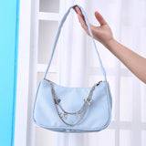 Weiyinxing Women Butterfly Chain Shoulder Bags Pure Color Casual All-match Underarm Bags Elegant Ladies Small Hobos Handbags Purses