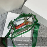 Weiyinxing Crossbody Bag for Women PVC Transparent Single Shoulder Chain Portable Messenger Bags Small Square Satchel Bag Girls Gift