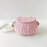 Weiyinxing big Back Basket Children Bicycle Basket Handmade Tattan bag Basket kid's backpack