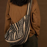 Weiyinxing Vintage Casual Women Shoulder Bag Japan Style Large Capacity Luxury Designer Retro Versatile Striped High Quality Tote Bags