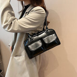 Weiyinxing Commuter Shoulder Bags For Women Retro Multi Pockets Big Capacity Underarm Boston Pillow Bag 2024 Luxury Designer Handbags