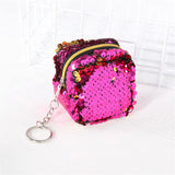 Weiyinxing Cute Coin Bag Change Color Sequins Mini Wallet Women Fashion Bling Purse Sequin Bag Key Chain Pouch Small Gifts