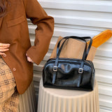 Weiyinxing Casual Korean Style Women Shoulder Bag Fashion Solid PU Commuter Bag High Capacity Zipper Daily Bolso Mujer 2023 New Bags