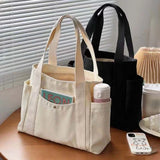 Weiyinxing Capacity Canvas Tote Bags for Work Commuting Carrying Bag College Style Student Outfit Book Shoulder Bag Bolsos Para Mujer