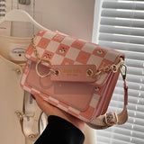 Weiyinxing Ladies Luxury Tiger Plaid Shoulder Bag 2023 Summer Fashion Broadband Contrast Color Crossbody Bags for Women Free Shipping