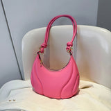 Weiyinxing Solid Color Saddle Bag High Quality Leather Shoulder Bags for Women Y2K Simple Ladies Crossbody Bag Designer Hobos Handbag