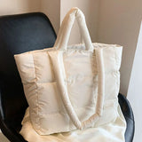 Weiyinxing Puffy Shoulder Bag Women Quilted Space Cotton Down Feather Padded Large Capacity Handbag Winter Shopping Tote Bolsas