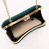 Weiyinxing Design Women Evening Bags Green Clutch Purse Shoulder Two Chains Wedding Party Female Handbags Vintage Crossbody Bag