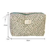 Weiyinxing Ladies Cosmetic Bag Flower Prints French Storage Bag Soft Cotton Women Travel Toiletry Bag Large Capacity Makeup Pouch