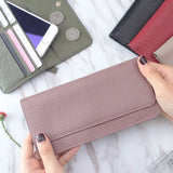 Weiyinxing Leather Women Wallet Fashion Solid Color Coin Purse Multifunctional Cowhide Female Long Women Purses Zipper Card Holder