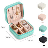 Weiyinxing Color Jewelry Organizer Leather Square Small Round Box Ring Earrings Portable Travel Jewelry Storage Lipstick Makeup Bag