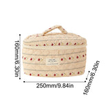Weiyinxing Women's Aesthetic Makeup Bag Quilted Cotton Toiletry Organizer Ladies Printed Cosmetic Pouch Large Capacity Storage Bag