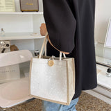 Weiyinxing Pattern Linen Handbag For Women Fashion Designer Bag Convenient Large-Capacity Shopper Tote Travel Grocery Storage Bag