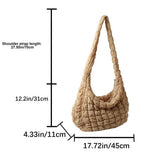 Weiyinxing Padded Crossbody Bag for Women 2024 Pleated Bubbles Cloud Shoulder Bags Large Bucket Tote Designer Bag Ruched Handbags