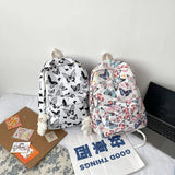 Weiyinxing Butterfly Pattern Korean Women Backpack Student Backpack for School Book Storage and Travel Organizer