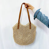 Weiyinxing Straw Bags for Women Straw Shoulder Bags Rattan Woven Top Handle Bag Hollow Raffia Crochet Beach Bag Casual Handbags 2024