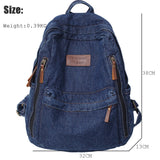 Weiyinxing New Denim Women Backpack Retro Travel Bagpack Large Capacity Backbag College Student School Bags for Teenager Girls Rugtas