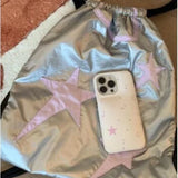 Weiyinxing Japanese Preppy Sweet Star Schoolbags Men Women Harajuku Y2k Aesthetic All Match Backpacks Drawstring Casual Kawaii Bags