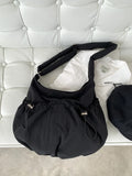 Weiyinxing Edition Nylon Casual Crossbody Bag Fashionable Lazy Style Shoulder Bag Personalized Drawstring High end Pleated Cloud Bag