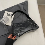 Weiyinxing Style Underarm Bag For Women 2024 New Summer Chic Silver Shoulder Bag Solid Leather Lady Handbag Totes Shopper Purse