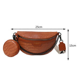 Weiyinxing Luxury Chest Bag For Women Leather Chest Waist Pack Travel Crossbody Female Half Moon Waist Belt Bag Ladies Fanny Packs