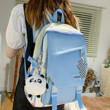 Weiyinxing Kawaii College Backpack Women Nylon School Bag Girl Travel Cute Book Backpack Trendy Fashion Cool Lady Laptop Student Bag