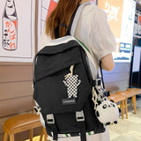 Weiyinxing Kawaii College Backpack Women Nylon School Bag Girl Travel Cute Book Backpack Trendy Fashion Cool Lady Laptop Student Bag