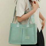 Weiyinxing Large Capacity Canvas Tote Bags for Women Work Commuting Carrying Bag College Style Student Outfit Book Shoulder Shopper Bag