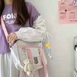 Weiyinxing Harajuku Women Shoulder Bag Japanese JK Uniform Itabag Fashion Patchwork PU Kawaii Crossbody Bags Femme Casual Bolso Mujer