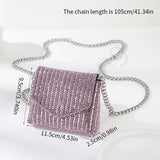 Weiyinxing Bling Chain Crossbody Bag Ladies Mini Rhinestone Small Envelop Shoulder Purse Full Diamond Messenger Evening Bag